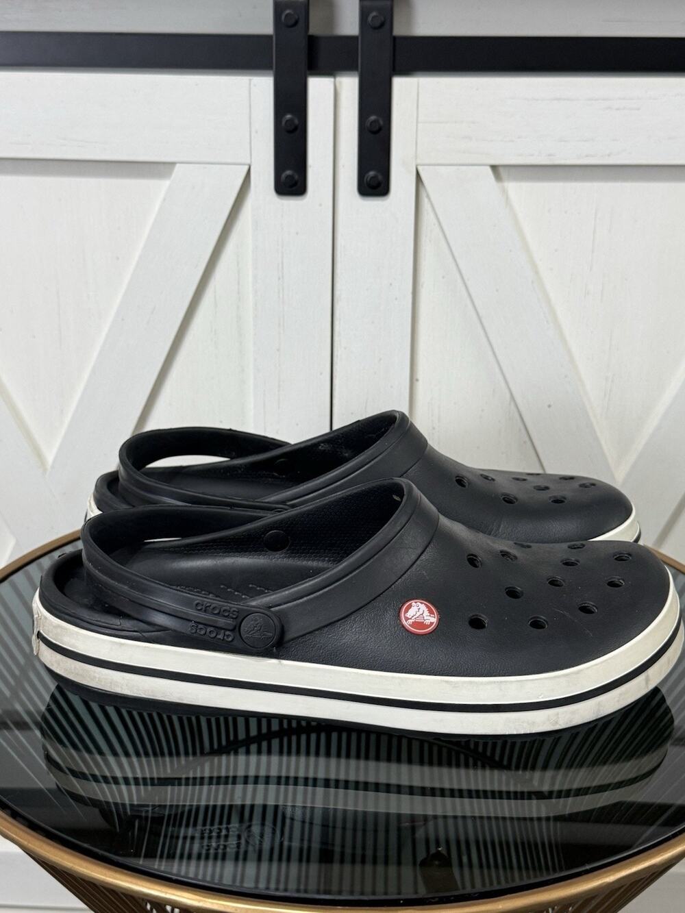 Crocs Crocband Clogs Black Unisex Slip On Lightweight Comfort Shoes W 12 M 10